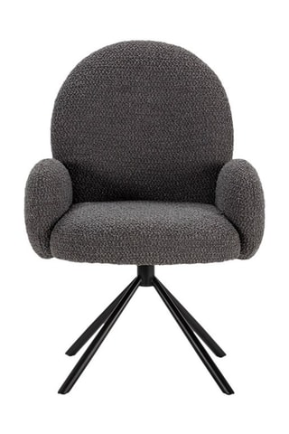 Fauteuil Pivotant - Gris foncé - En tissu bouclé