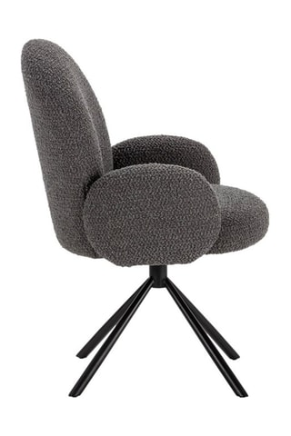 Fauteuil Pivotant - Gris foncé - En tissu bouclé