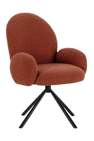 Fauteuil Pivotant - Brique - En tissu bouclé