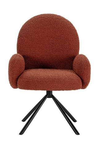 Fauteuil Pivotant - Brique - En tissu bouclé