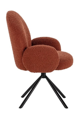 Fauteuil Pivotant - Brique - En tissu bouclé