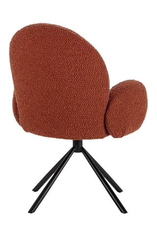Fauteuil Pivotant - Brique - En tissu bouclé