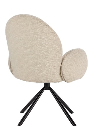 Fauteuil Pivotant - Blanc - En tissu bouclé