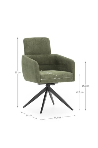 2 fauteuils pivotants - Vert olive - En tissu