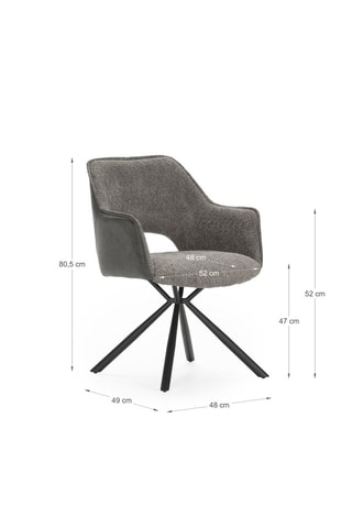 2 fauteuils Mariel - Gris foncé - En tissu et polyuréthane