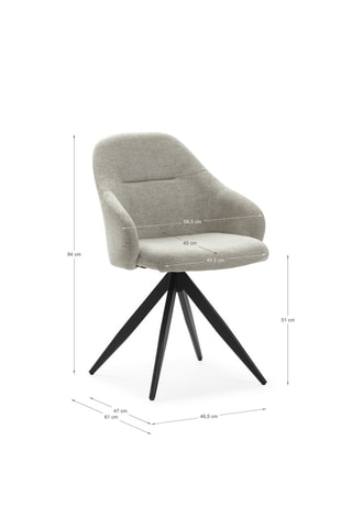 2 fauteuils pivotants - Taupe - En tissu