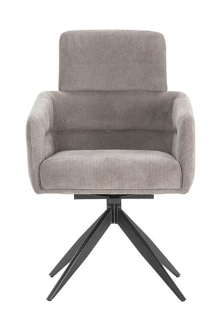 2 fauteuils pivotants - Gris foncé - Revêtement en tissu