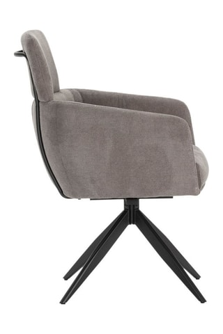 2 fauteuils pivotants - Gris foncé - Revêtement en tissu