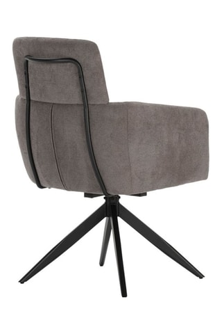 2 fauteuils pivotants - Gris foncé - Revêtement en tissu