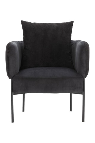 Fauteuil - Noir - Revêtement en tissu velours