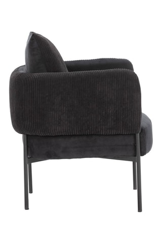 Fauteuil - Noir - Revêtement en tissu velours
