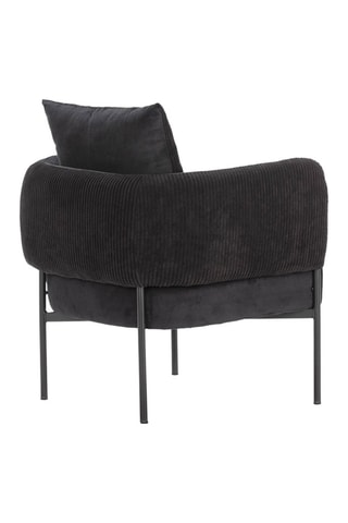 Fauteuil - Noir - Revêtement en tissu velours