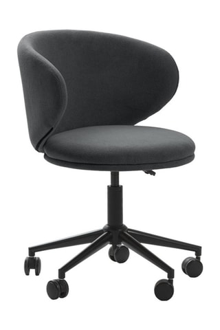 Fauteuil à roulettes - Gris foncé - Revêtement en tissu