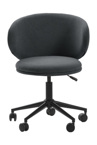 Fauteuil à roulettes - Gris foncé - Revêtement en tissu