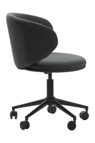 Fauteuil à roulettes - Gris foncé - Revêtement en tissu