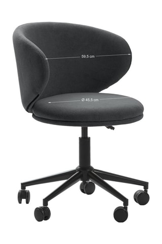 Fauteuil à roulettes - Gris foncé - Revêtement en tissu