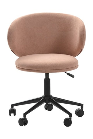 Fauteuil à roulettes - Rose clair - Revêtement en tissu