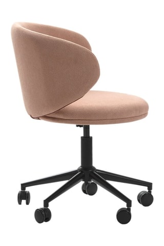 Fauteuil à roulettes - Rose clair - Revêtement en tissu