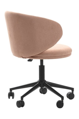 Fauteuil à roulettes - Rose clair - Revêtement en tissu