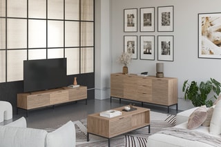 Table basse 2 tiroirs - 110 x 28 x 55 cm