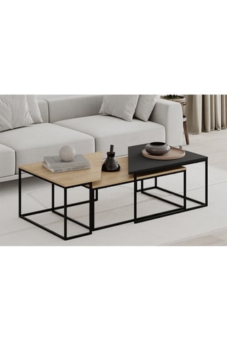 3 tables basses - 110 x 42 x 70 cm / 96 x 34,8 x 60 cm