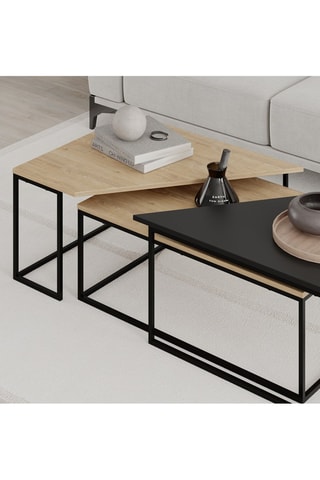 3 tables basses - 110 x 42 x 70 cm / 96 x 34,8 x 60 cm