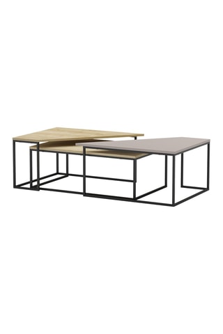 3 tables basses - 110 x 42 x 70 cm / 96 x 41,8 x 60 cm