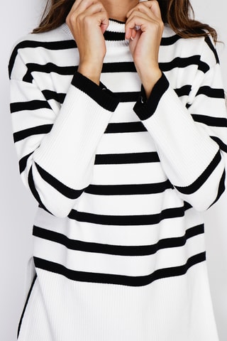 Tunica in misto cashmere - Bianco e nero