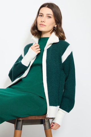Cardigan  - Bianco e verde
