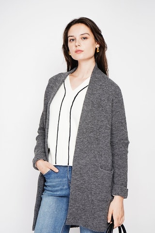 Cardigan lungo  - Grigio scuro