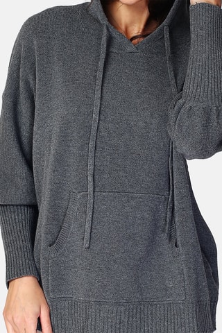 Camisola com capuz - Cinzento-escuro