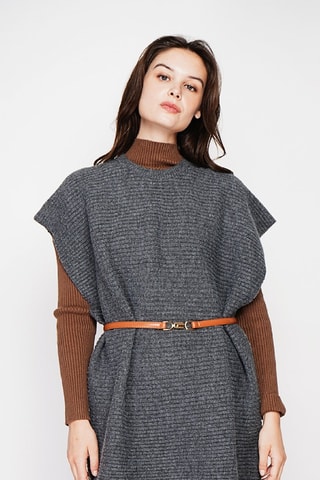 Vestido-camisola oversized - Cinzento-escuro