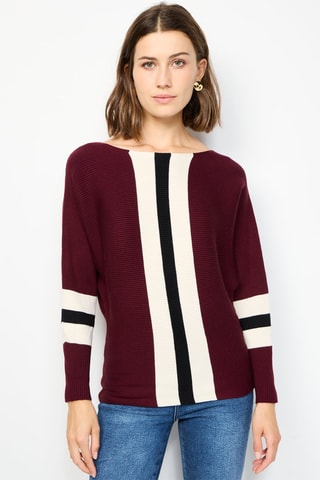 Camisola - Branco, preto e vermelho