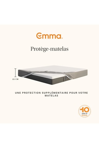 Ensemble lit Cocoon Plus Emma + Matelas Hybride V2 + Protège matelas Emma - Blanc et gris