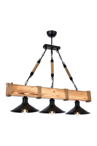 Lámpara de techo de madera de carpe - Natural - 3 x 60 W