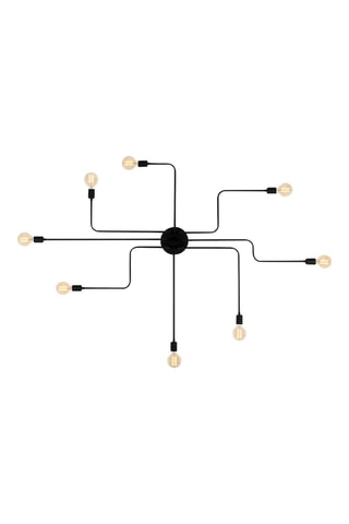 Plafón Truva - Negro - 8 x 100 W