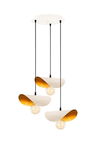 Lámpara de techo Sivani - Blanco y dorado - 3 x 40 W