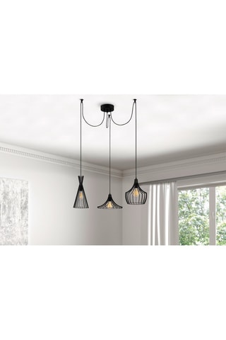 Lámpara de techo Mezopotamya - Negro - 3 x 40 W