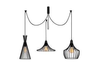 Lámpara de techo Mezopotamya - Negro - 3 x 40 W