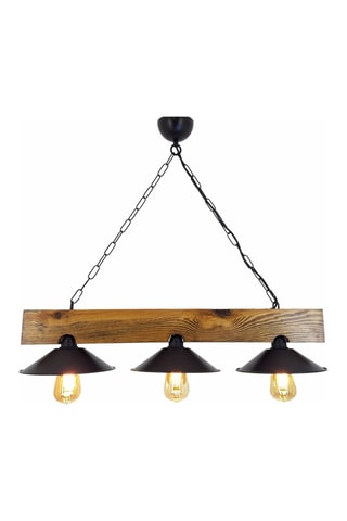 Lámpara de techo Üç Sapka - Natural y negro - De pino - 3 x 60 W