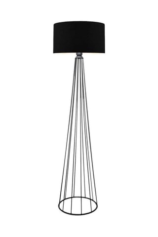 Lampadaire trépied - Blanc et imitation chêne - 60 W