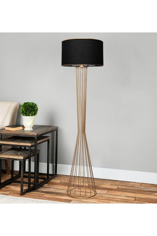 Lampadaire en bois - Naturel - 60 W