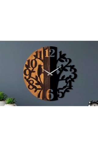 Reloj de madera Wooden - Negro - 56 cm