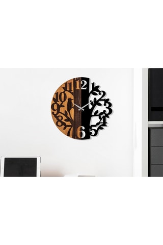 Reloj de madera Wooden - Negro - 56 cm