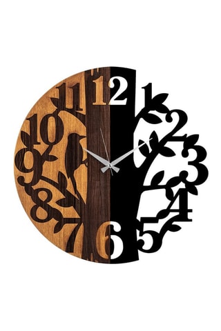 Reloj de madera Wooden - Negro - 56 cm