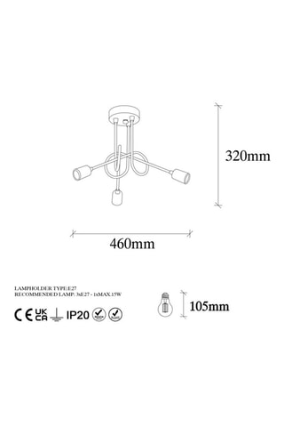 Lámpara de techo - Negro y bronce