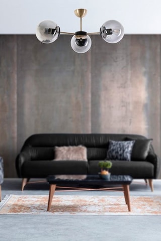 Lámpara de techo Venus - Plateado y negro - 3 x 60 W