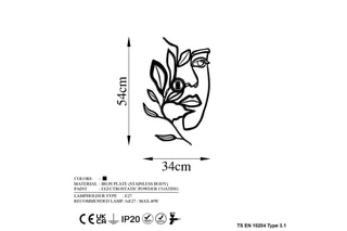 Applique murale Flower Faced - Noir - 40 W