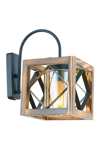 Applique en bois de charme Zikzak - Naturel et noir - 60 W