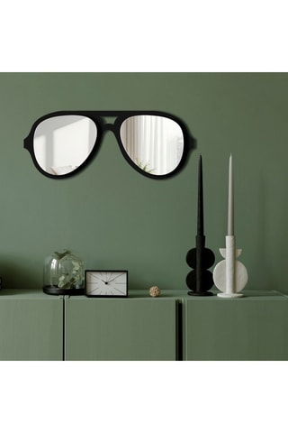 Espejo - 70 x 28 cm - Negro y plateado